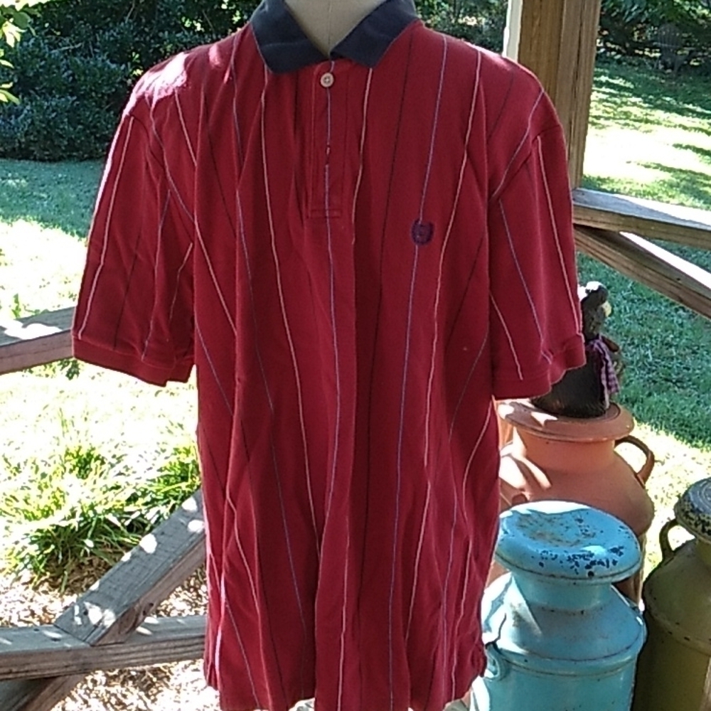 Vintage 1990s Y2K Chaps XL red men's polo